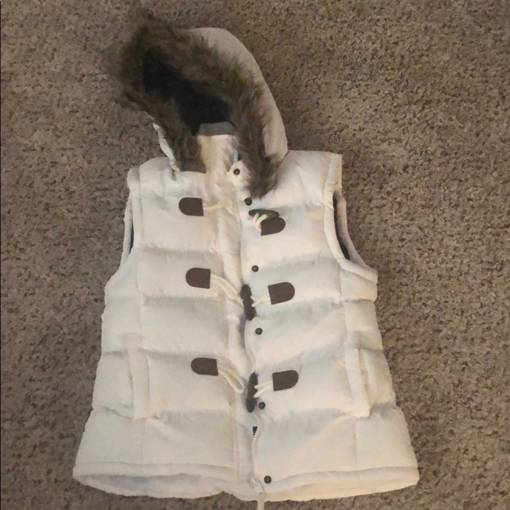 White puffy vest